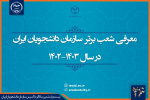 معرفی شعب برتر سازمان دانشجویان ایران در سال تحصیلی ۱۴۰۳-۱۴۰۲